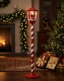 1.5m Snowing Santa Musical Christmas Street Lamp Post | USB Indoor Display