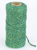 Assorted 70m Red, Green Or White Twine Rope With Gold Tinsel Flecks 