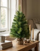 65cm Balsam Pine & Fir Needle Tabletop Tree | 104 Tips & Burlap Base