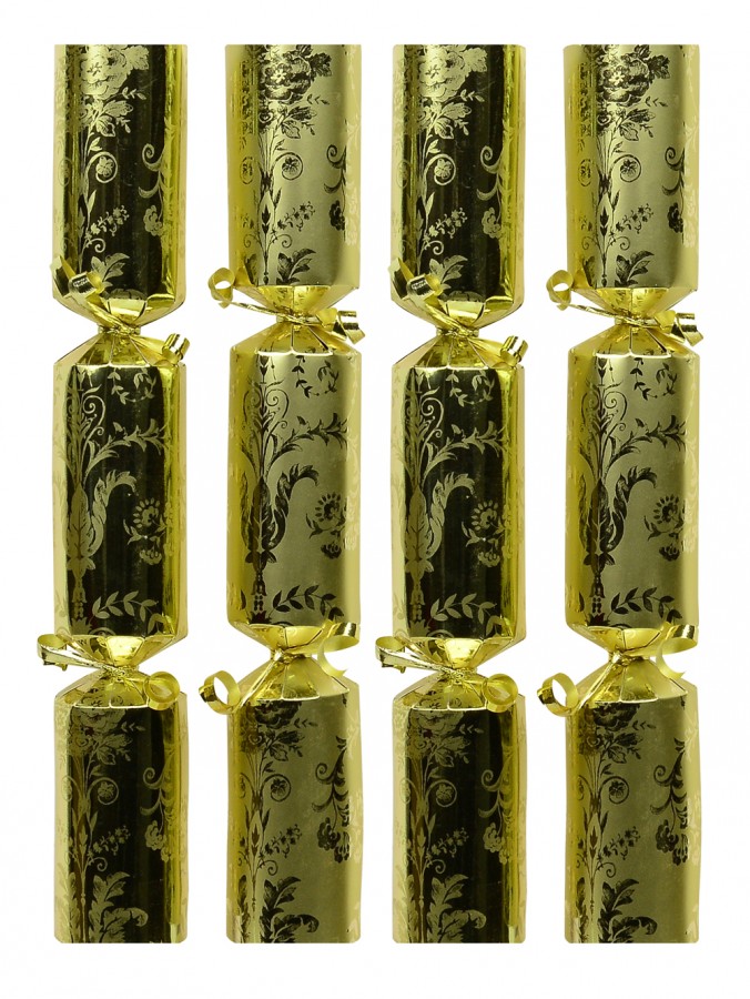 Gold with Gold Floral Design Bon Bons - 27cm x 50 Pack