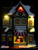 17 Piece Christmas Village Set With Theatre, Bookshop & Gift Store Figures