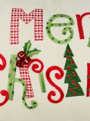 48cm Festive Embroidered Pattern Merry Christmas Cushion