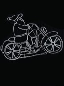 Cool White, Red & Green LED Santa Motorbike Christmas Light Display - 1.5m