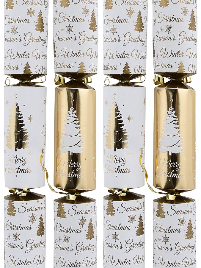 White With Gold & Gold With White Christmas Tree Bon Bons - 4 x 30cm