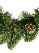 Natural Look Pine Wreath With Pine Cones & 94 Gold Glitter Tips - 36cm