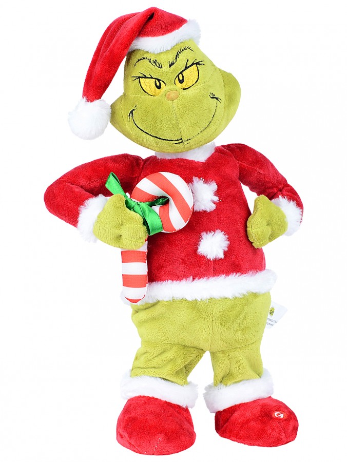 Mr Grinch Singing & Shuffling In A Santa Suit Christmas Animation - 36cm