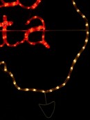 Neutral White & Red G'Day Santa Australian Map Rope Light Silhouette - 1.1m