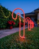 LED Christmas Candy Cane Neon Flex Path Light - Red Solar Garden Stake | 36cm