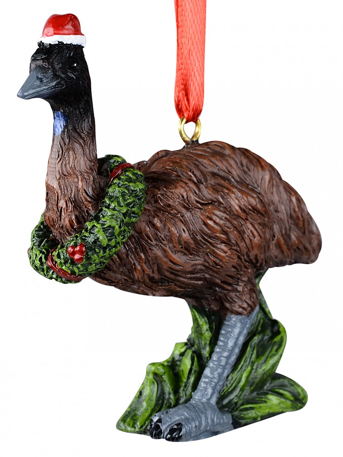 80mm Emu With Wreath Resin Christmas Tree Ornament
