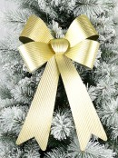 45cm Large Gold Glitter Thread Stripe Christmas Bow