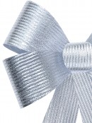 45cm Large Silver Glitter Thread Stripe Christmas Bow