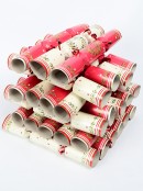 Red & White With Green Wreaths Christmas Cracker Bon Bons - 100 x 28cm