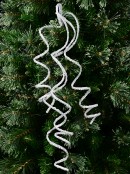 Silver Glitter Curly Weeping Willow Branch Look Long Stem - 15cm Wide