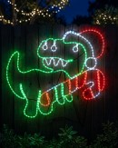 1.1m Dynamic Dinosaur With Candy Cane Outdoor Christmas LED Light Display