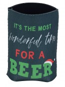Assorted 10cm Santa Suit Or Christmas Text Themed Stubby & Can Holders