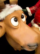 Santa Waving On Funny Reindeer Christmas Decor - 1.5m