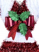 Red & Iridescent White Tinsel Strand Candy Canes Christmas Decoration - 47cm