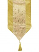 Gold Christmas Table Runner With Printed Organza Centre Panel - 1.8m