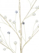 Faux Pearl & Diamante Starburst Spray Stem With Gilded Branchlets | 56cm