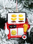 10cm Glossy Mobile BBQ Grill Christmas Tree Ornament
