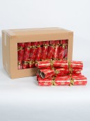 Red & Shiny Gold Stars & Snowflakes Christmas Cracker Bon Bons - 50 x 26cm