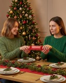 50x Red With Tree Silhouettes Pattern Christmas Bon Bons (Crackers) | 31cm