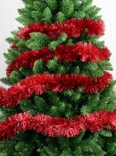 5m Red Metallic Fir Needle 8ply 10cm Tinsel Garland