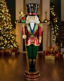 1.8m Red Green & Gold King Nutcracker Life Size Resin Christmas Ornament