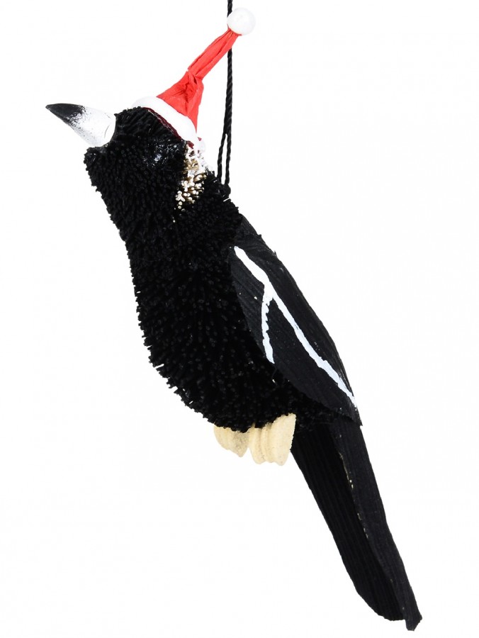 Magpie Australian Native Wildlife Christmas Hanging Decoration - 13cm