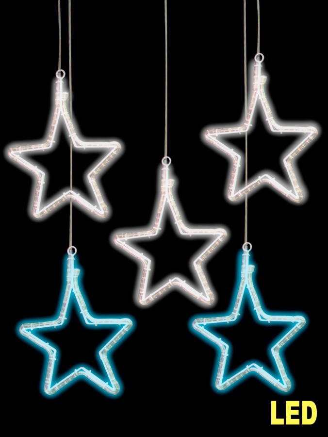 5 x 5 Point LED Stars Of Epiphany Rope Light Silhouettes - 6m