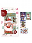 Cute Design With Metallic Highlights Christmas Greeting Cards - 10 x 175mm