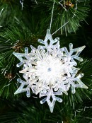 Iridescent 3D Radiating Dendrite Snowflake Tree Hanging Decoration - 11cm