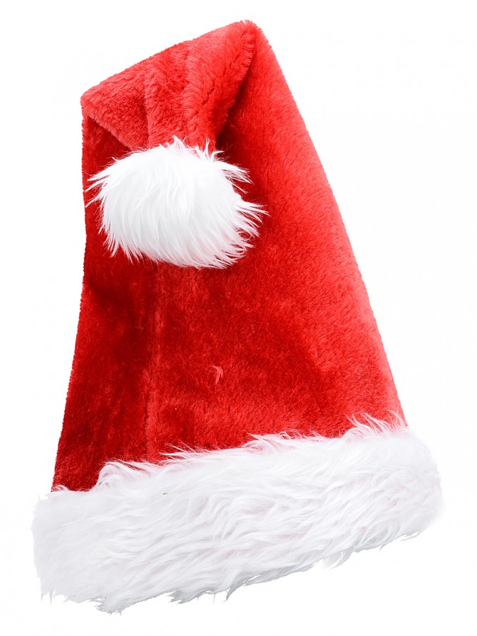 Plush Red Classic Santa Hat - One Size Fits Most