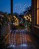 Reindeer With Twinkle Scarf On Black Frame Outdoor LED Light Display | 60cm