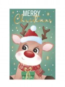 Cute Design With Metallic Highlights Christmas Greeting Cards - 10 x 175mm