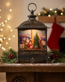 Santa At Home Large LED Musical Christmas Snow Globe Lantern | 27cm