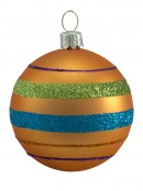 Bright & Glittered Coloured Christmas Tree Bauble Decorations - 9 x 60mm