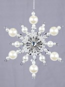 15cm Pearl Like Layered Star Branched Snowflake Christmas Tree Ornament
