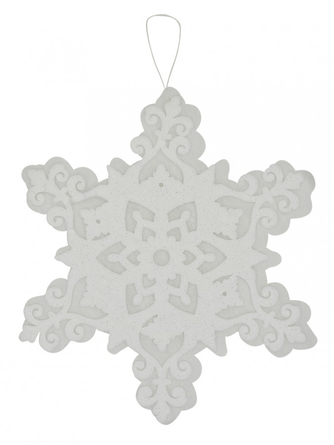 White Snowflake Dacron Hanging Motif - 40cm