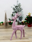 Lilac Modern Chic Standing Flocked Christmas Reindeer Ornament - 47cm