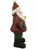 Nordic Resin Santa Holding Wreath & Candy Cane Decor - 63cm