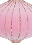 Pale Pink Textured Onion Bauble Christmas Tree Hanging Decoration - 10cm