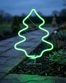 LED Christmas Tree Neon Flex Path Light - Green Solar Garden Stake | 32cm