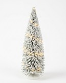 White Snow Flocked LED Pine Tree Village Scenery | 31cm
