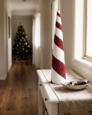 Red & White Swirl Christmas Large Conical Tree Tinsel Plaque Ornament | 92cm