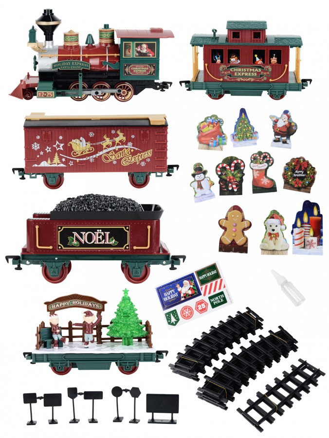 36 Piece Christmas Express Large Scale Train Set With Real Smoke