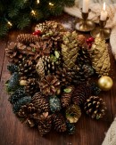Natural Gold & Green Pinecone, Berry & Foliage Mix | 300g