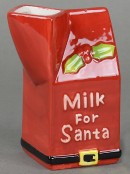 Milk Jug & Cookie Plate For Santa Ceramic Christmas Ornament - 2 Piece Set