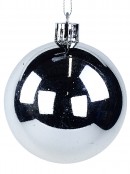 Silver Assorted Shiny, Matte, Glitter & Pearl Christmas Baubles - 35 x 60mm