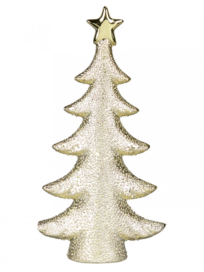 Ceramic Champagne Christmas Tree Ornament - 21cm